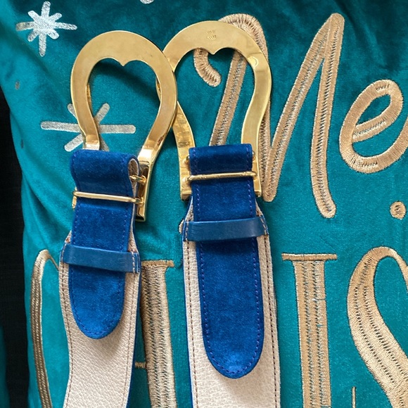 Pre - owned Authentic Vintage  Gucci Suede and Gold Buckle Belt - Picture 16 of 16